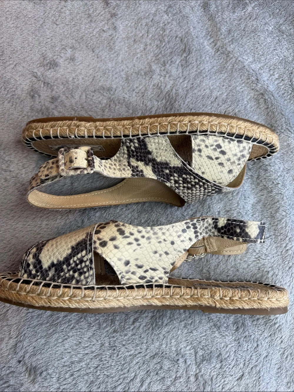 NWOT Pour La Victoire Olivia Snakeskin Espadrille Sandals Size 6.5
